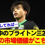 昨季プレミアを沸かせた三笘薫さん、現在の市場価値がこちら。。【プレミアリーグ】