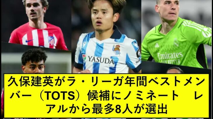 久保建英がラ・リーガ年間ベストメンバー（TOTS）候補にノミネート　レアルから最多8人が選出