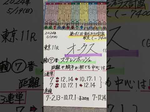 【競馬予想】東京11R オークス🏇軸はこの馬で決定です❣️😃