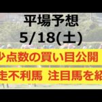 【平場予想】2024/5/18(土) 厳選4レース！