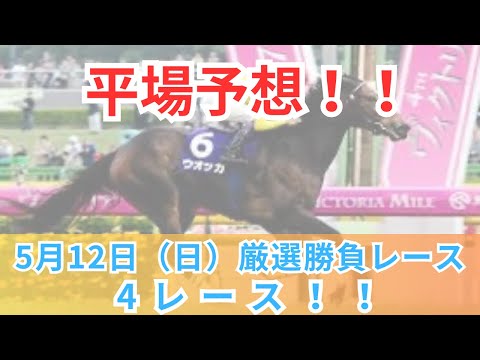 【平場競馬予想】5月12日の厳選競馬予想4レース！