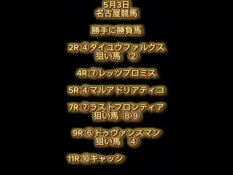 5月3日地方競馬(名古屋 船橋)競馬予想!!皐月盃他