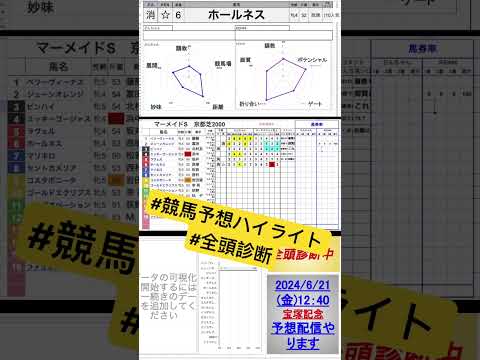 #ホールネス　#マーメイドステークス2024 #競馬予想ハイライト #全頭診断