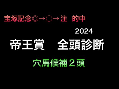 【競馬予想】　地方交流重賞　帝王賞　全頭診断　2024  事前予想