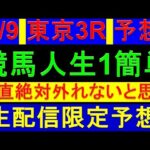 【生配信予想】6/9 日曜 東京3R 3歳未勝利戦 予想【絶対当たると思う】