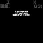 【エプソムC】6月9日競馬予想【函館スプリントS】