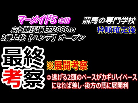 【マーメイドS2024】展開考察付き最終考察 逃げ馬のペース次第 展開向きそうな差し馬に注意