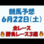 【競馬予想】６月２２日（土）全レース予想／厳選３レース(平場予想・重賞予想)