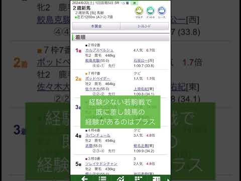 血統予想派ガシーの函館2歳ステークス予想 #競馬予想