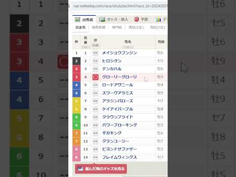 【マーキュリーカップ2024】推奨穴馬【競馬】#競馬予想 #shorts