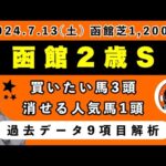 【函館2歳ステークス2024】過去データ9項目解析!!買いたい馬3頭と消せる人気馬1頭について(競馬予想)