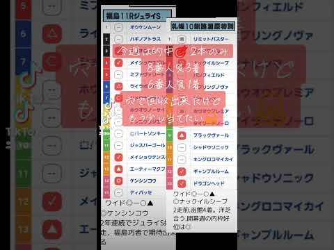 🔥今週の予想結果🔥 #競馬 #予想 #小倉 #中京記念