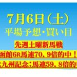 ７月６日（土）平場予想・買い目　夏競馬も頑のレース張りましょう！高配当含みのレース無料公開