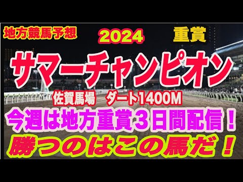 【 サマーチャンピオン2024 予想 】地方競馬予想！勝つのはこの馬だ！