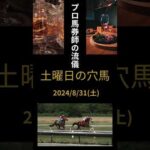 競馬予想 2024/8/31 土曜日の穴馬