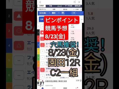 8/23(金)競馬予想（園田12R、C2一）#競馬予想 #地方競馬予想 #園田競馬 #園田競馬ライブ #穴馬  #園田 #競馬 #mother2 #マザー2 #糸井重里 #ネス #スーファミ #rpg