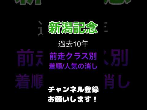 #新潟記念 #競馬予想 該当の前走着順、人気は馬券外！消しデータ#競馬 #予想 #jra #馬券