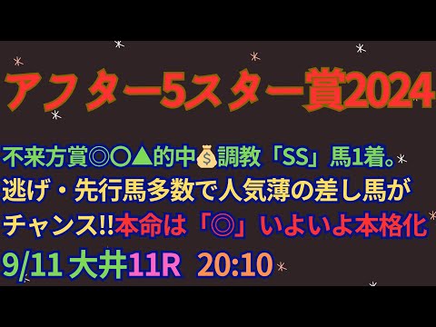 アフターファイブスター賞2024予想【大井競馬】牝馬は過去10年で連対率0%【0-0-2-20】AI予想＋調教診断＋買い目