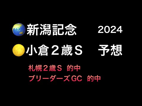 【競馬予想】　新潟記念　小倉2歳ステークス　2024  予想