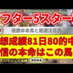 アフター5スター賞2024競馬予想（81日80的中と絶好調！）＆園田1R・2R・4R