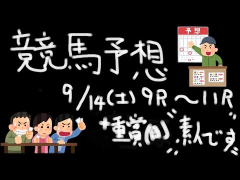 【競馬】競馬予想～9/14(土) 中山・中京9R~11R +日曜の重賞 競馬初心者 【和泉心】