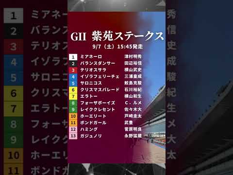 紫苑ステークス　枠順確定　#競馬 #予想 #重賞 #G2