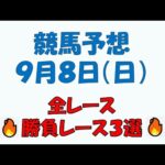 【競馬予想】９月８日（日）全レース予想／厳選３レース(平場予想・重賞予想)